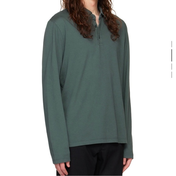Vince Green Long Sleeve Polo Shirt - Picture 2 of 4